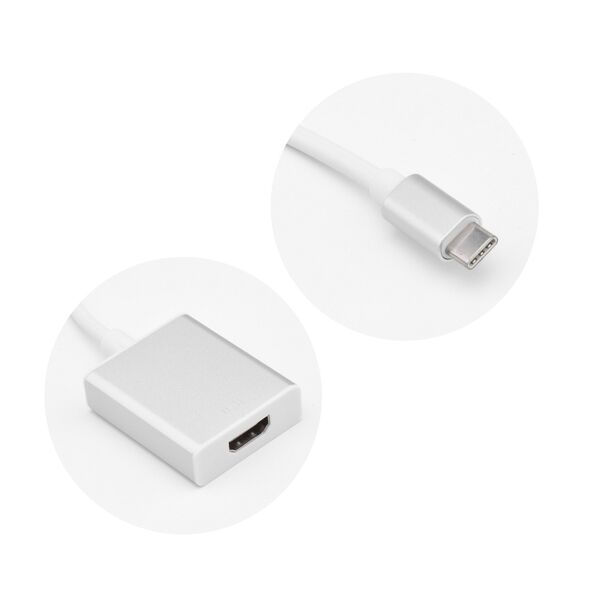 Adapter USB Partner Tele.com USB-C - HDMI Biały  (5903396020278)