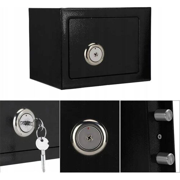 ExtraLink EXTRALINK HOME SEJF DOMOWY BIUROWY SKRYTKA NA KLUCZ MOCNY SOLIDNY KASA PANCERNA S-404-CZARNY