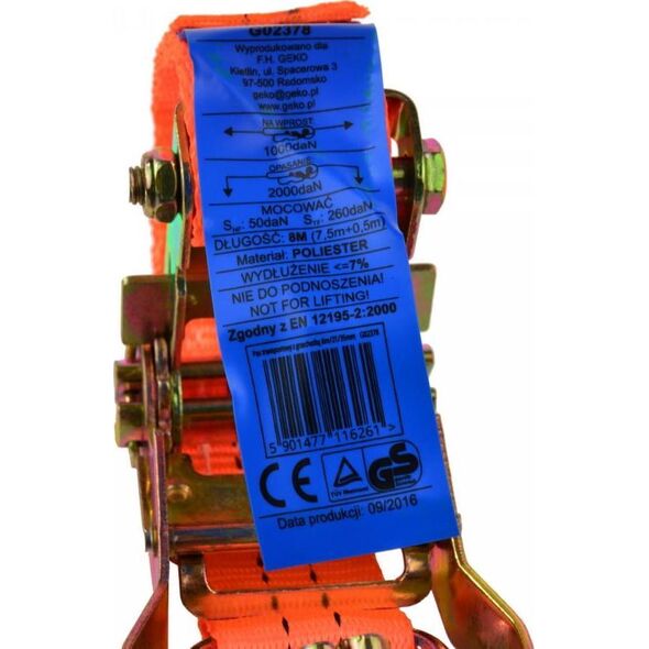 Geko PAS TRANSPORTOWY Z GRZECHOTKĄ 8M/2T/35MM (18) G02378 GEKO