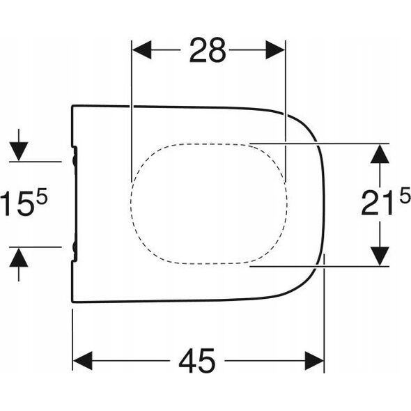 Deska sedesowa 500.237.01.1 / GEBERIT / SMYLE SQUARE / DESKA SEDESOWA, MOCOWANIE Z GÓRY, WOLNE OPADANIE, ZACHODZĄCA POKRYWA DESKI SEDESOWEJ, SLIM DESIGN /