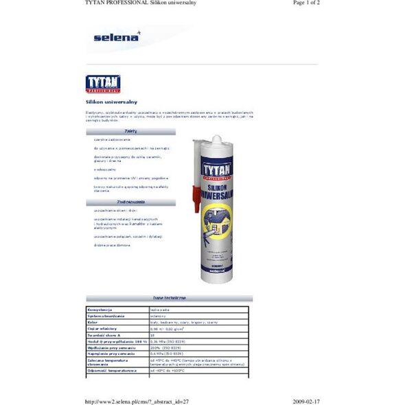 Tytan SILIKON TYTAN EURO-LINE 280ML BEZBARWNY