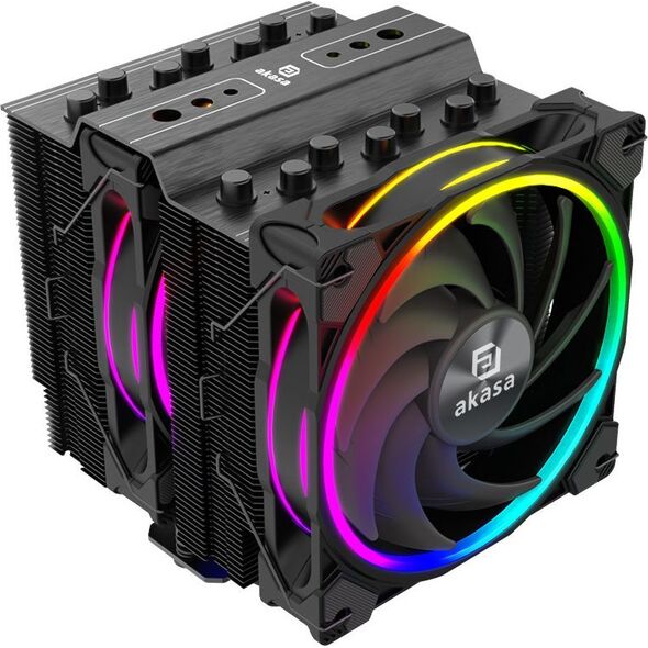 Chłodzenie CPU Akasa AKASA chladič CPU SOHO H7 Dual Tower RGB, 2x 120mm, LGA1700, AM5