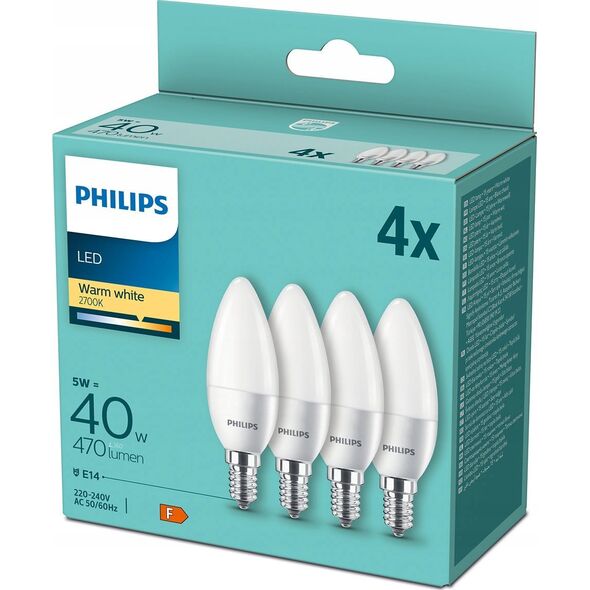 Philips Philips LED Lamp E14 4-pack candle     40W 2700K