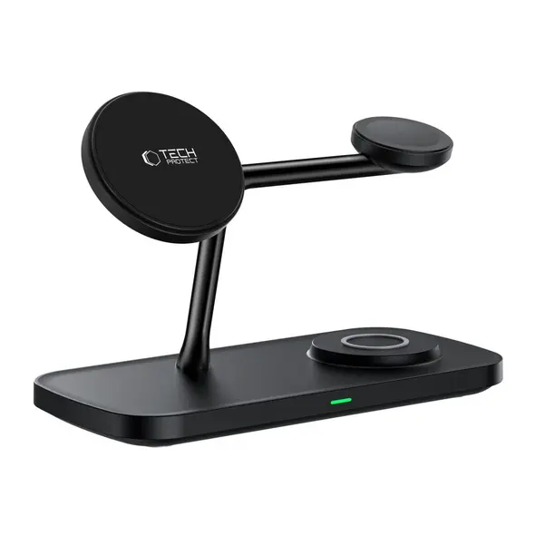 Tech-Protect QI15W-A45 3in1 Magnetic MagSafe Wireless Charger Black
