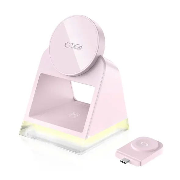 Tech-Protect QI15W-A43 3in1 Magnetic MagSafe Wireless Charger Baby Pink
