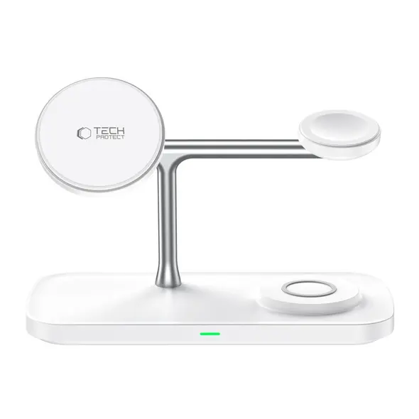 Tech-Protect QI15W-A45 3in1 Magnetic MagSafe Wireless Charger White