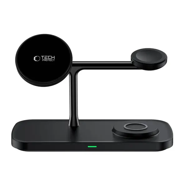 Tech-Protect QI15W-A45 3in1 Magnetic MagSafe Wireless Charger Black
