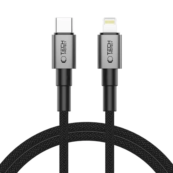 Tech-Protect Ultraboost DNA USB-C / Lightning Cable PD27W/3A 100cm Iron Grey
