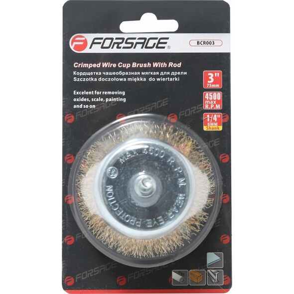 Βούρτσα τρυπανιού Forsage Butt, Ø 75mm, μαλακή, σε blister 14402180 5904915194241