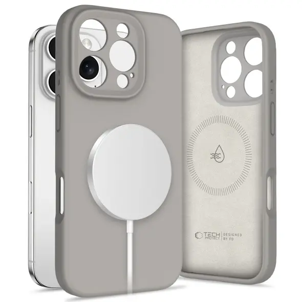 Tech-Protect Liquid Silicone MagSafe Apple iPhone 16 Pro Max Stone Grey