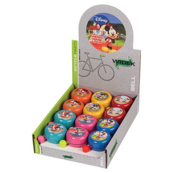 Widek Dzwonek Rowerowy MICKEY MOUSE Mix Kolorów Pudełko 12 szt (WDK-1214)