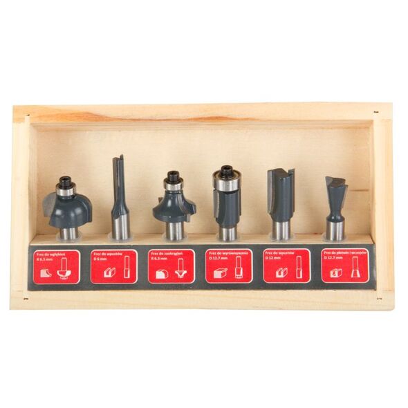 Pro-Line Zestaw frezów do drewna 8mm 6szt. 93121