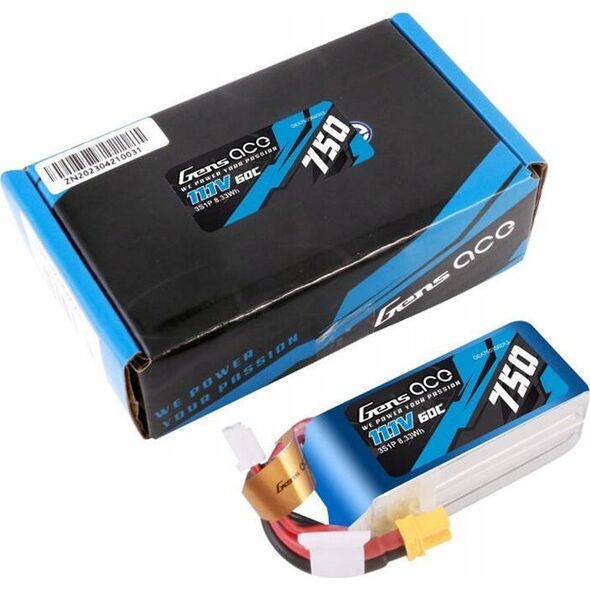 Gens Ace Akumulator Gens Ace 750mAH 11.1V 60C 3S1P Lipo z konektorem XT30