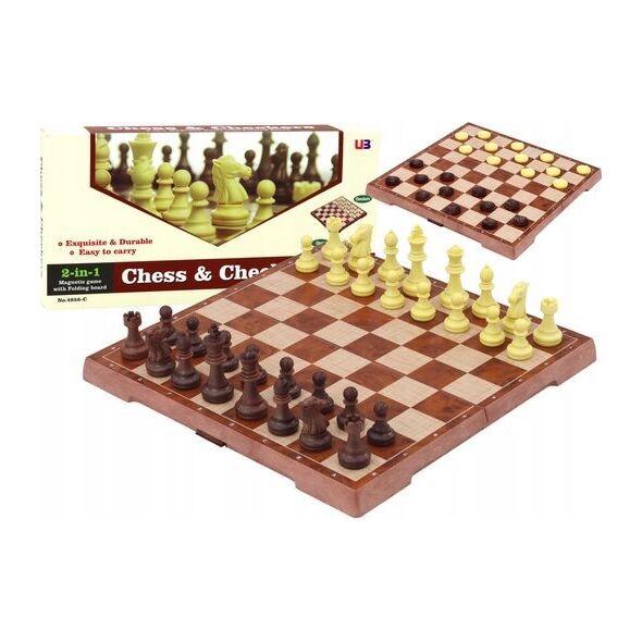 LeanToys Gra Strategiczna Szachy Warcaby 2w1 Plansza