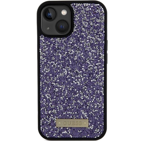 Guess GUHCP15SPFGSBSP Apple iPhone 15 hardcase Rhinestone Metal Logo light pink