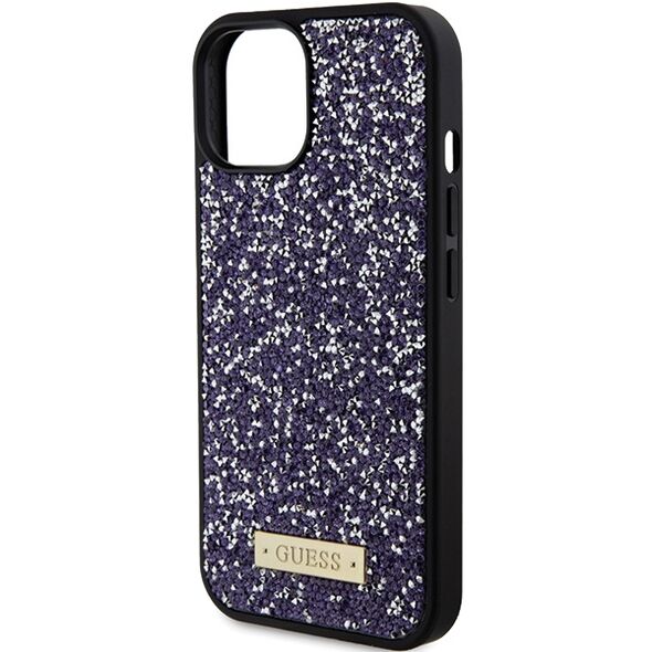 Guess GUHCP15SPFGSBSP Apple iPhone 15 hardcase Rhinestone Metal Logo light pink