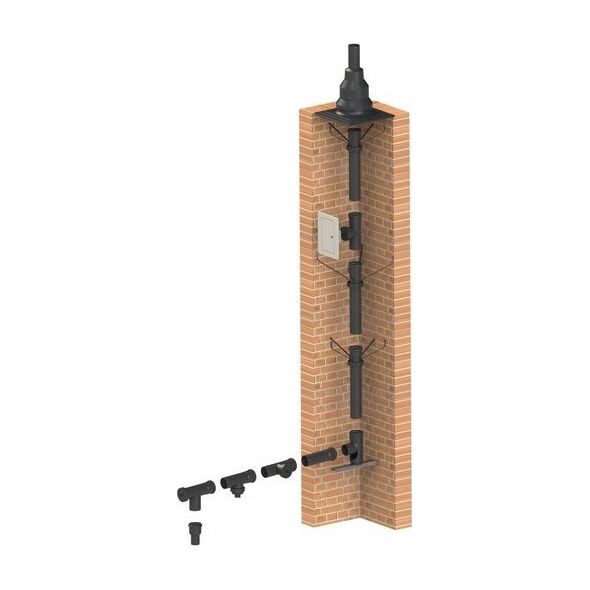 Almeva STARR Σωλήνας με υποδοχή 0,5m DN60 UV Stable Μαύρο7630005898062 12207024 7630005898062