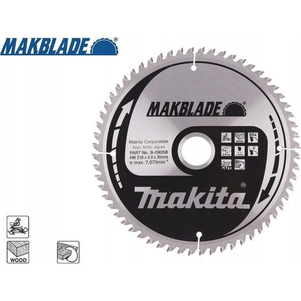 Makita MAKITA PIŁA TARCZOWA  216x30x60z MAKBLADE DREWNO