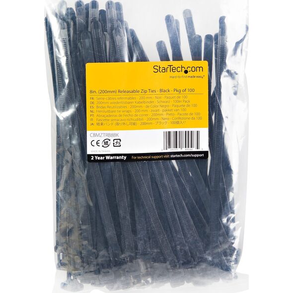 Organizer StarTech 100 PK OF RESEALABLE ZIP TIES 8