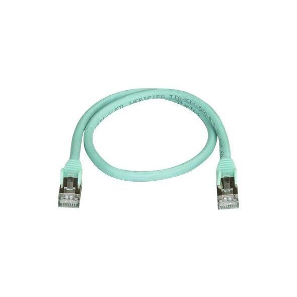 StarTech Patchcord CAT6A, STP, 0.5m, błękitny (6ASPAT50CMAQ)