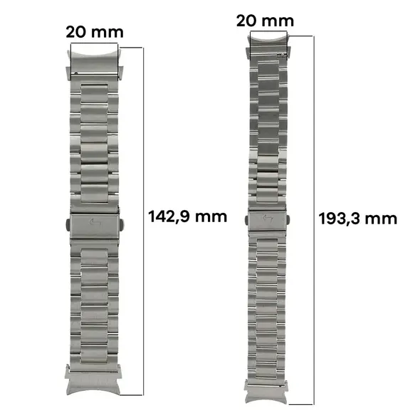Bizon Strap Watch Aura Samsung Galaxy Watch FE/7/6/6 Classic/5/5 Pro/4/4 Classic silver