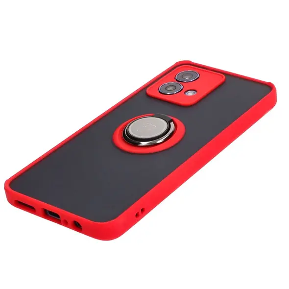 Bizon Case Hybrid Ring Motorola Moto G84 5G smoky with a red frame