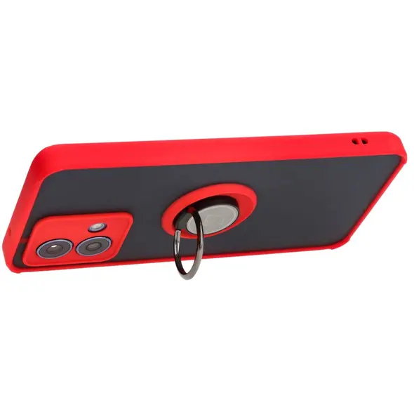 Bizon Case Hybrid Ring Motorola Moto G84 5G smoky with a red frame