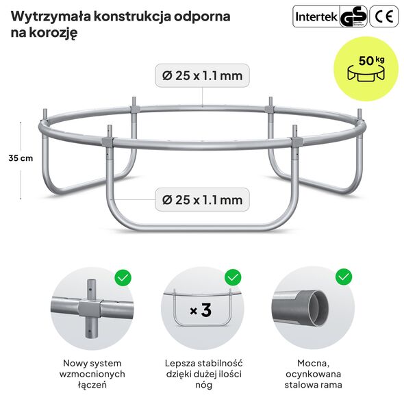 Trampolina ogrodowa Zipro Jump Pro OUT z siatką zewnętrzną 4FT 127cm