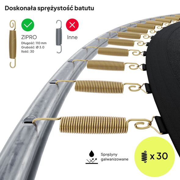 Trampolina ogrodowa Zipro Jump Pro OUT z siatką zewnętrzną 4FT 127cm