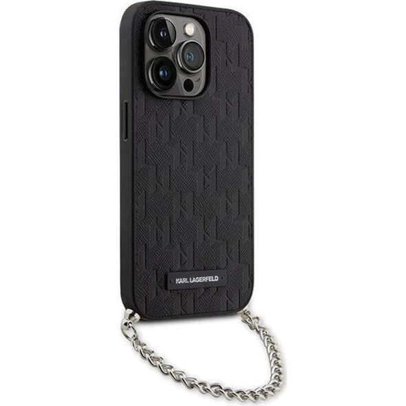 Karl Lagerfeld Etui Karl Lagerfeld KLHCP14XSACKLHPK Apple iPhone 14 Pro Max czarny/black hardcase Saffiano Monogram Chain