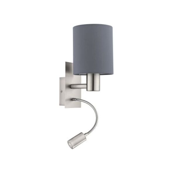Kinkiet EGLO Kinkiet Pasteri 1x40W E27 + 1x3,5W LED szary/nikiel 96479