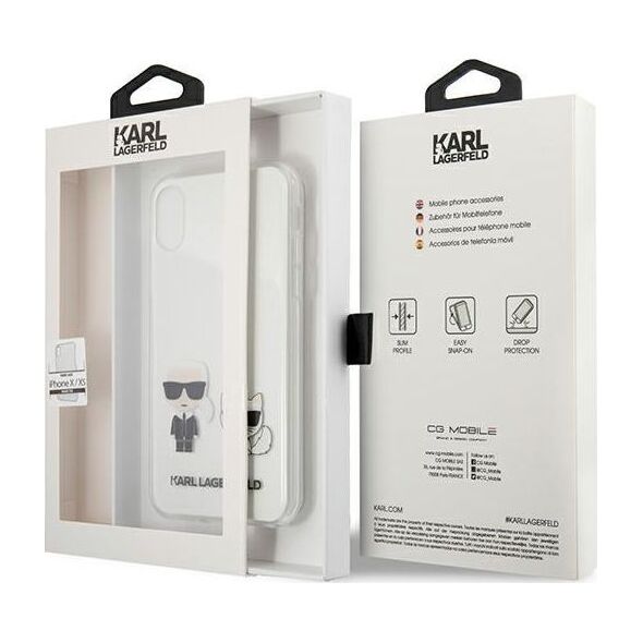 Karl Lagerfeld Karl Lagerfeld KLHCPXCKTR iPhone X/Xs hardcase Transparent Karl & Choupette