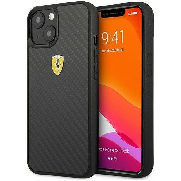 Ferrari Ferrari FEHCP13SFCABK iPhone 13 mini 5,4" czarny/black hardcase On Track Real Carbon
