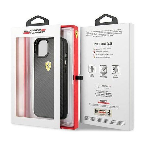 Ferrari Ferrari FEHCP13SFCABK iPhone 13 mini 5,4" czarny/black hardcase On Track Real Carbon