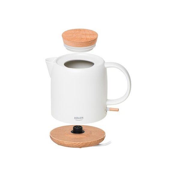 Adler Electric Kettle | AD 1304 | Electric | 1200 W | 1 L | Ceramic | 360 rotational base | White one size