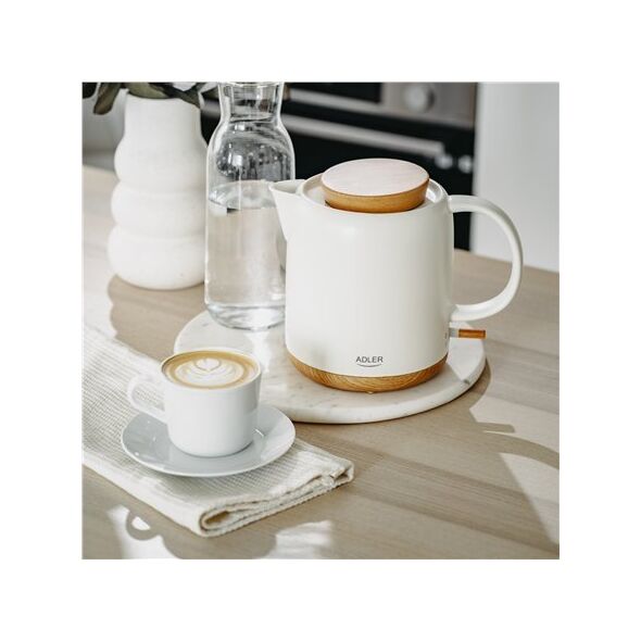 Adler Electric Kettle | AD 1304 | Electric | 1200 W | 1 L | Ceramic | 360 rotational base | White one size