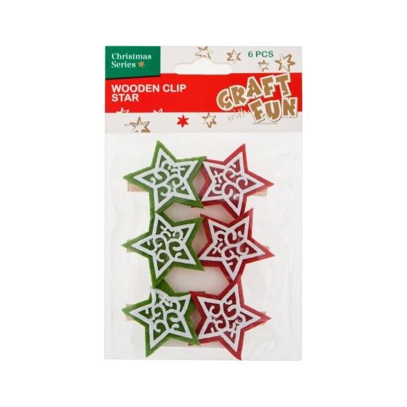 Craft with Fun CF OZDOBA BN KLAMERKI GWIAZDA FILC 6SZT 10/288