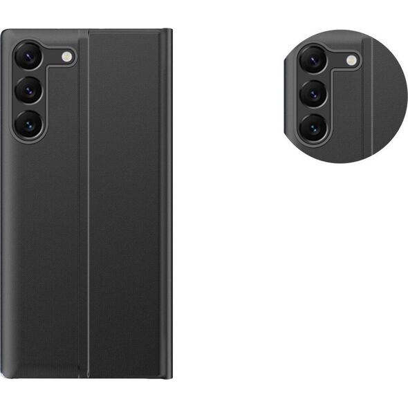 Θήκη Hurtel για Samsung S24+ με μαγνητικό πτερύγιο Νέα θήκη Sleep View μαύρη HURTEL 13320056 9145576284346