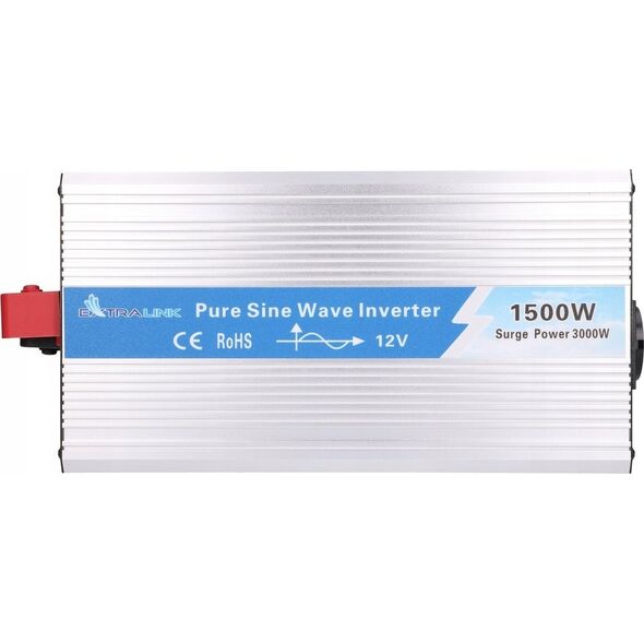 Extralink OPIP-1500W | Przetwornica napięcia | samochodowa 12V, 1500W czysty sinus