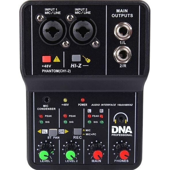 DNA DNA MIX 2 mikser 2-kanałowy phantom interfejs USB