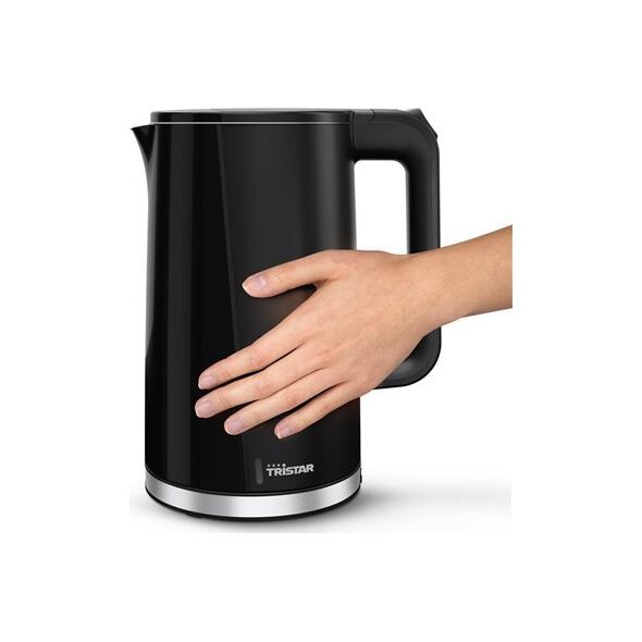 Tristar Double Walled Kettle | WK-3407 | Electric | 2200 W | 1.7 L | Plastic | 360° rotational base | Black
