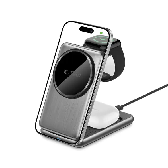 Tech-Protect QI15W-A42 3in1 Magnetic MagSafe Wireless Charger Space Grey