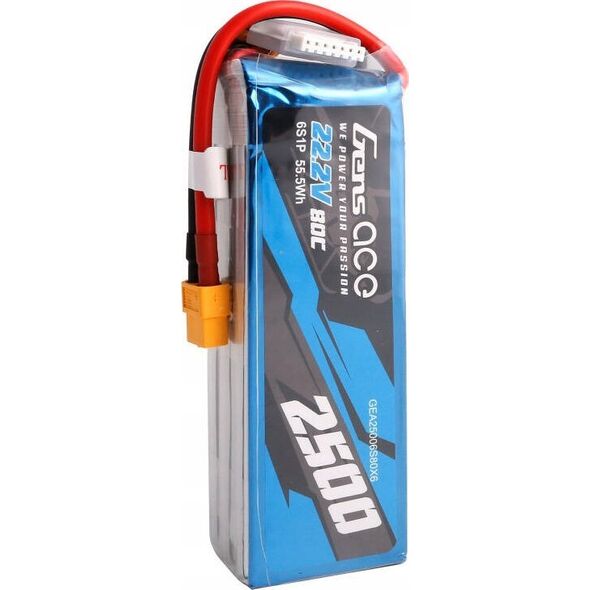 Gens Ace Akumulator Gens ace 2500mAh 22.2V 80C 6S1P Lipo z konektorem XT60 plug