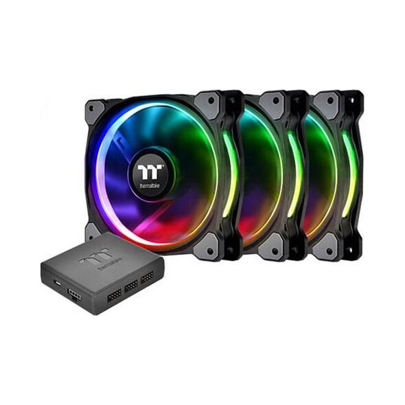 Wentylator Thermaltake Riing Plus 12 RGB 3-pack + Hub + 3 paski LED (CL-F076-PL12SW-A)