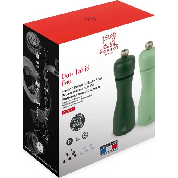 Młynek do przypraw Peugeot Peugeot Tahiti pepper/salt mill set 2 pieces 15 cm green