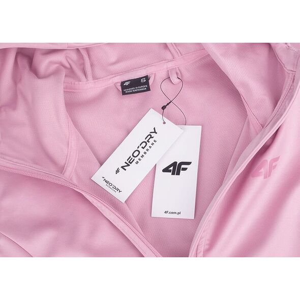 4f Kurtka przejściowa softshell z kapturem damska 4F F215 różowa 4FWSS24TSOFF215 56S L