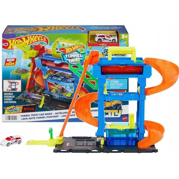 Mattel Hot Wheels City Tunnel Twist car wash, play building