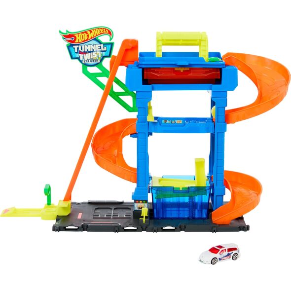 Mattel Hot Wheels City Tunnel Twist car wash, play building