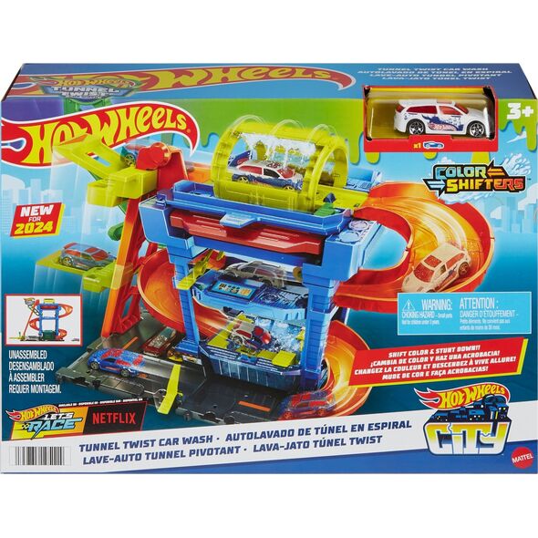 Mattel Hot Wheels City Tunnel Twist car wash, play building