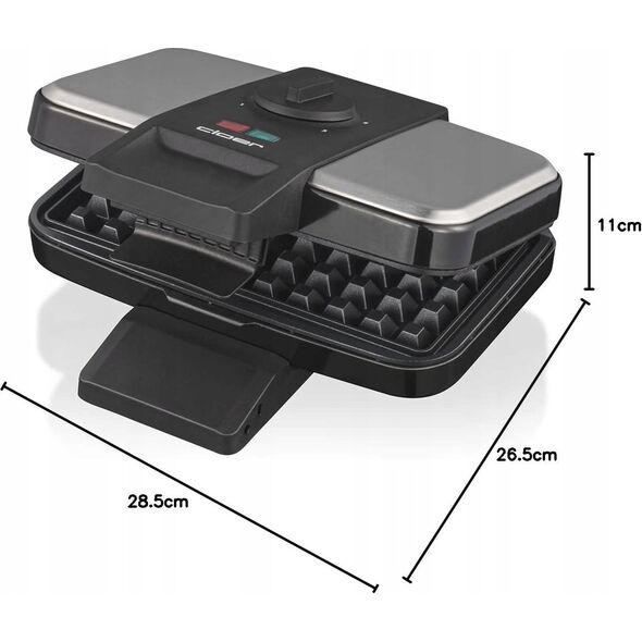 Cloer Cloer Brussels waffle iron 1459 c2 heavy (stainless steel/black, 1,000 watts)